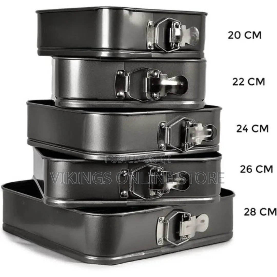 5pc Non Stick Spring Cake Mould Pan Bake Square Tray Tins