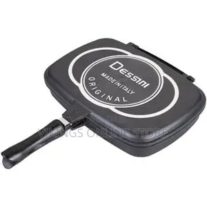 Dessini Double Aluminum Plastic Grill Pan-32 Cm, Black
