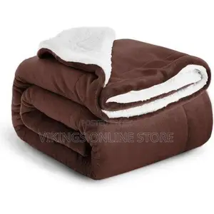 Double Sided Fleece Throw Blanket-Coffee Brown