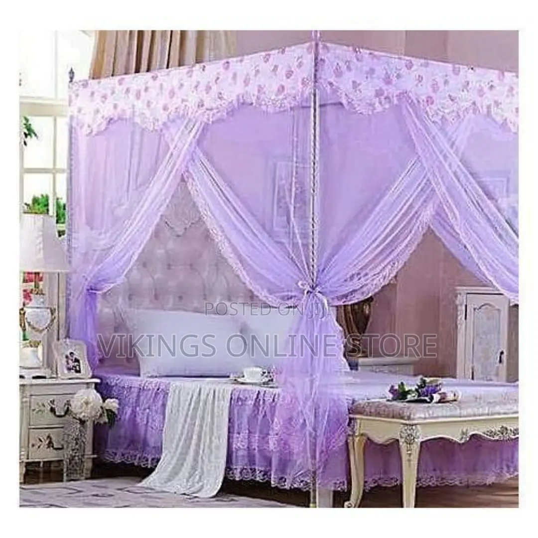 4 Stand / Pole Mosquito Net - Purple