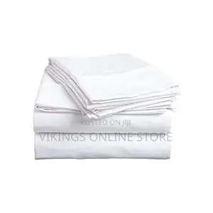 Home Fashion 5*6 Cotton Bedsheets With 2 Pillow Cases -White