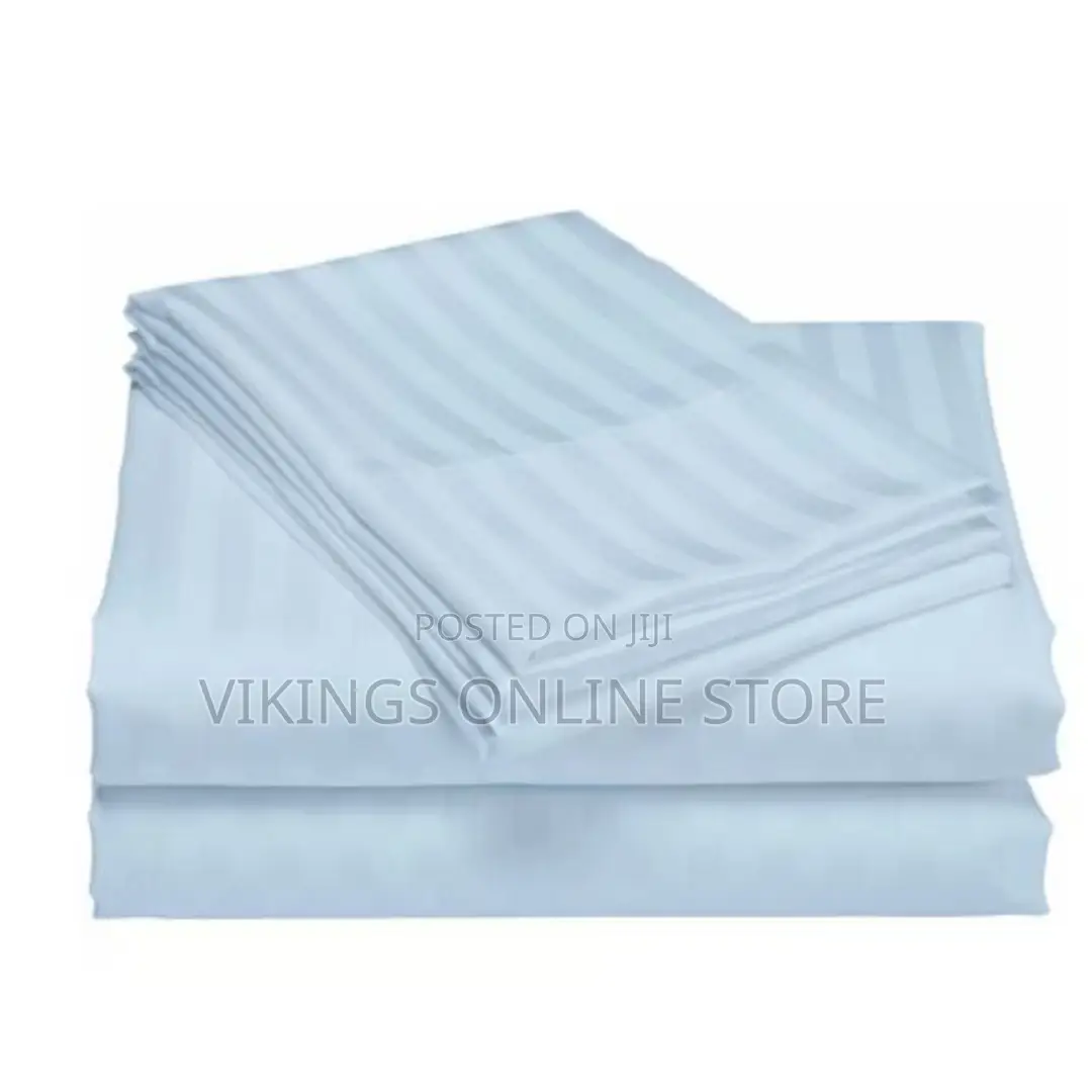 5*6 Strips Double Cotton-Satin Bed Sheets