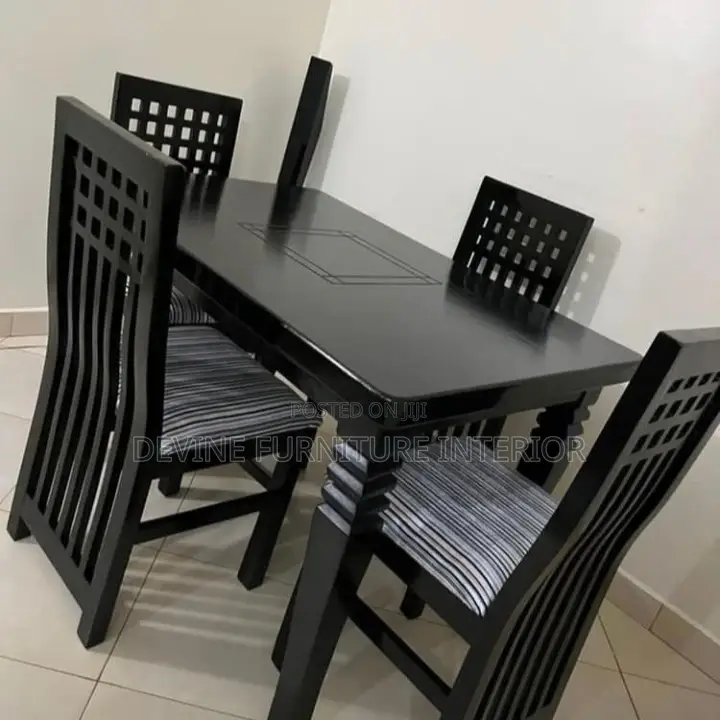 Four Seater Dining Table in Black Colour