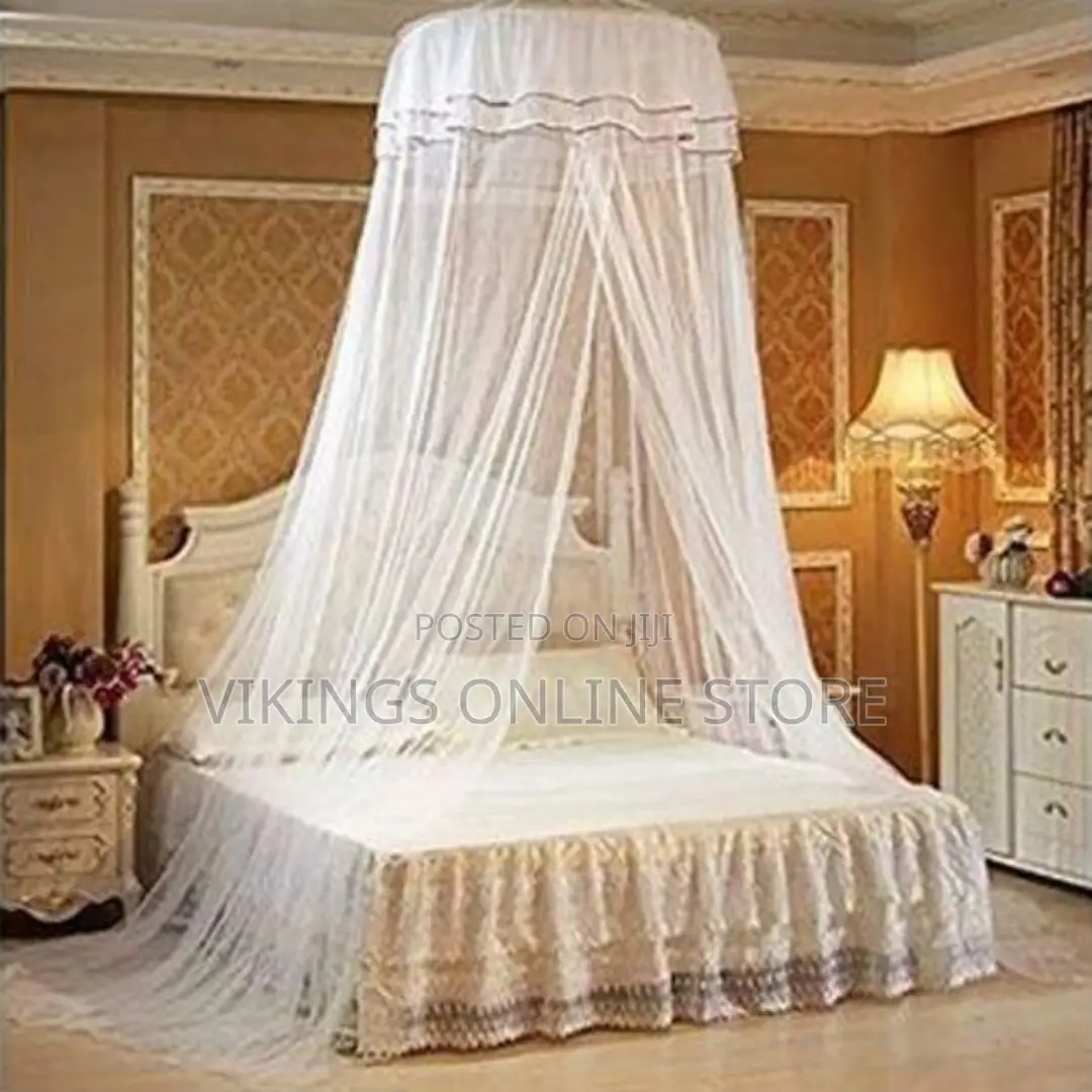 Round Hanging Mosquito Net - White