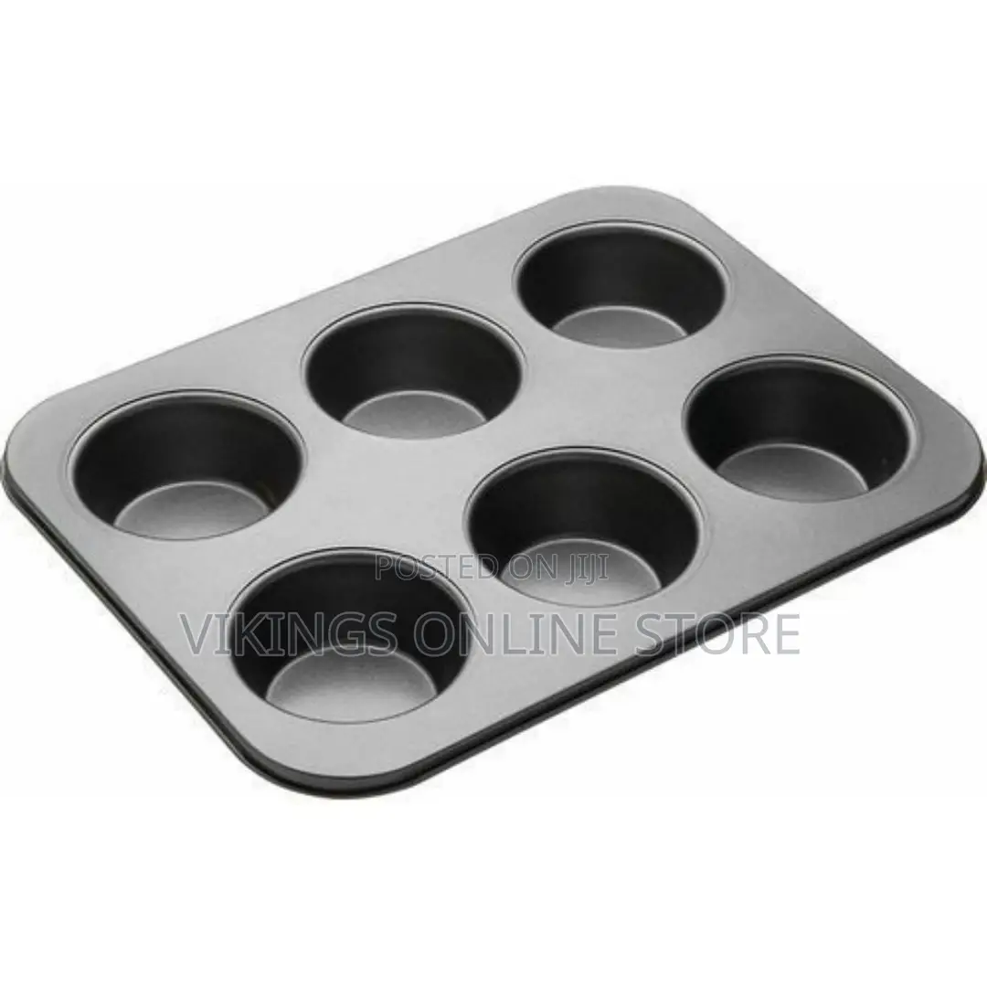 Muffin Cup Cake Mold Tray for 6 Muffins Bakeware -Black