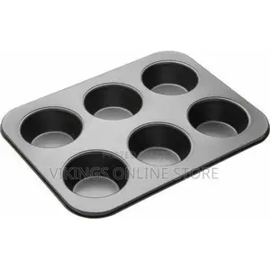 Muffin Cup Cake Mold Tray for 6 Muffins Bakeware -Black