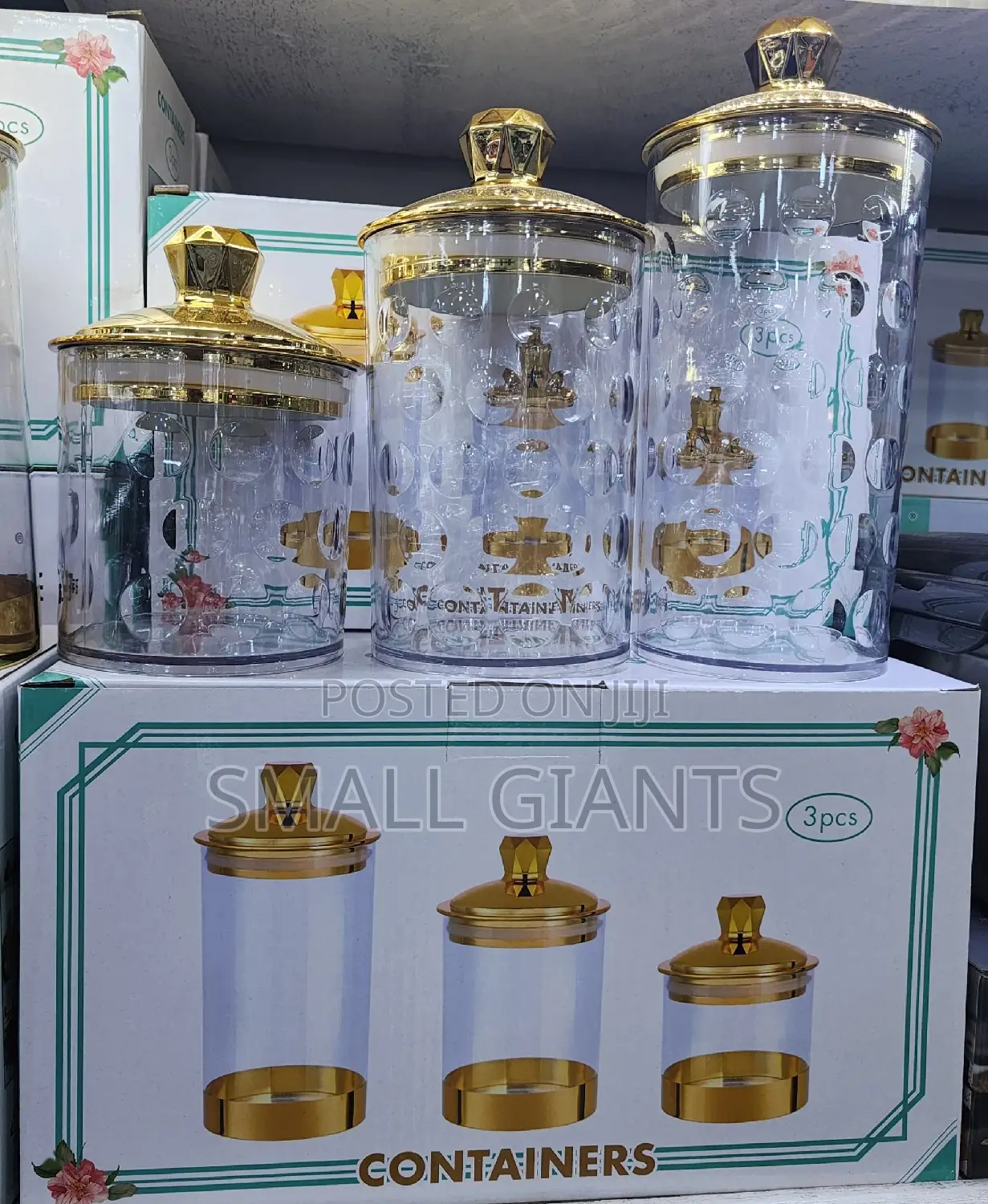 3pcs Acrylic Canister Set