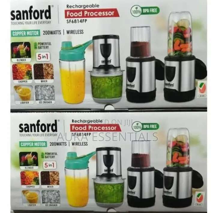 Sanford 5 In 1 Wireless Rechargeable 200w Food Processor