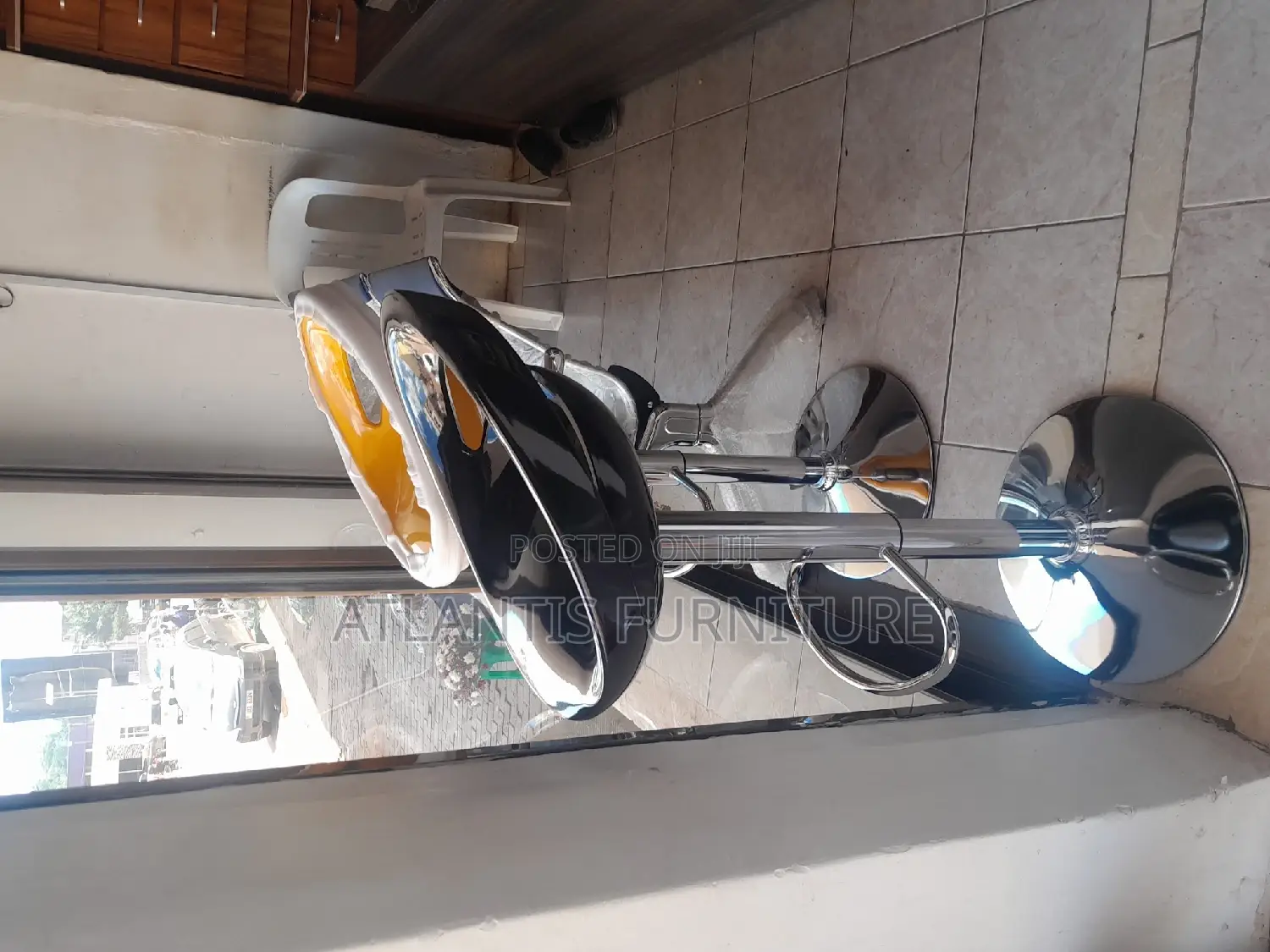 Plastic Stool and Steel Stand