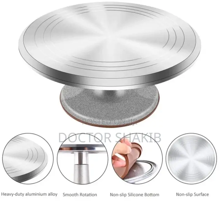 Stainless Steel Cake Decorating Non-slip Revolving Stand