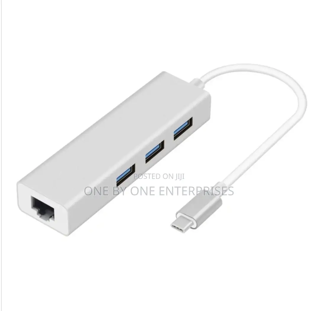 USB C Ethernet RJ45 Adapter Type C to 3 Ports USB 3.0 Hub