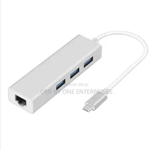 USB C Ethernet RJ45 Adapter Type C to 3 Ports USB 3.0 Hub