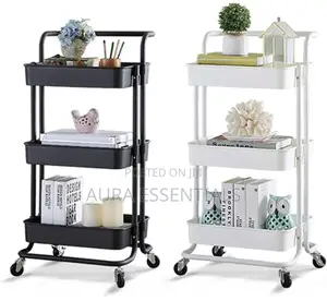 Multifunctional Movable Trolley Storage Rack