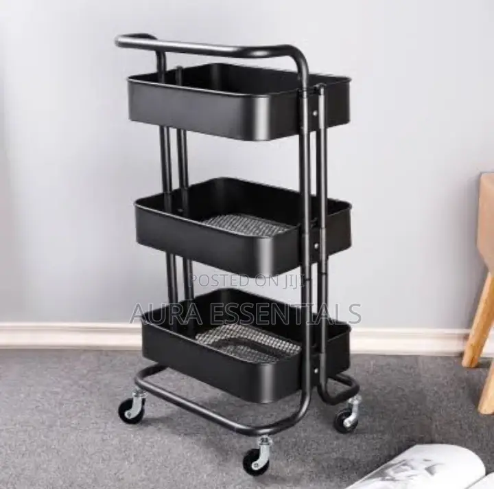 Multifunctional Movable Trolley Storage Rack