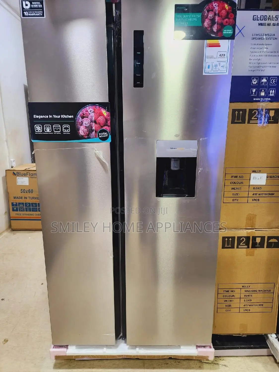 670ltrs Hisense Side by Side Fridge
