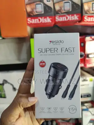 Yesido Y54 USB+Type C 60w Car Charger/Fast Car Charger
