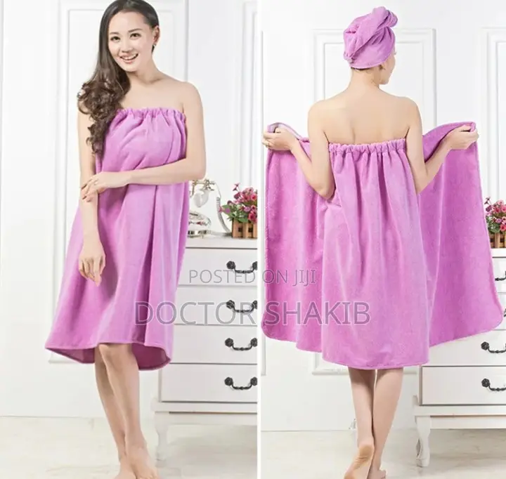 Adjustable Bath Towel With Hat ( 1 Set )