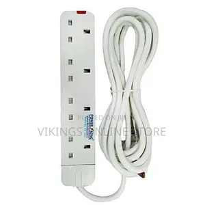 Power King 4 Way Extension 3 Meter Cable - White