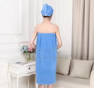 2pcs Bath Skirt Shower Cap Women Bath Towel