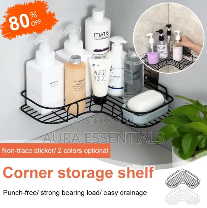 Self Adhesive Metal Corner Storage Rack
