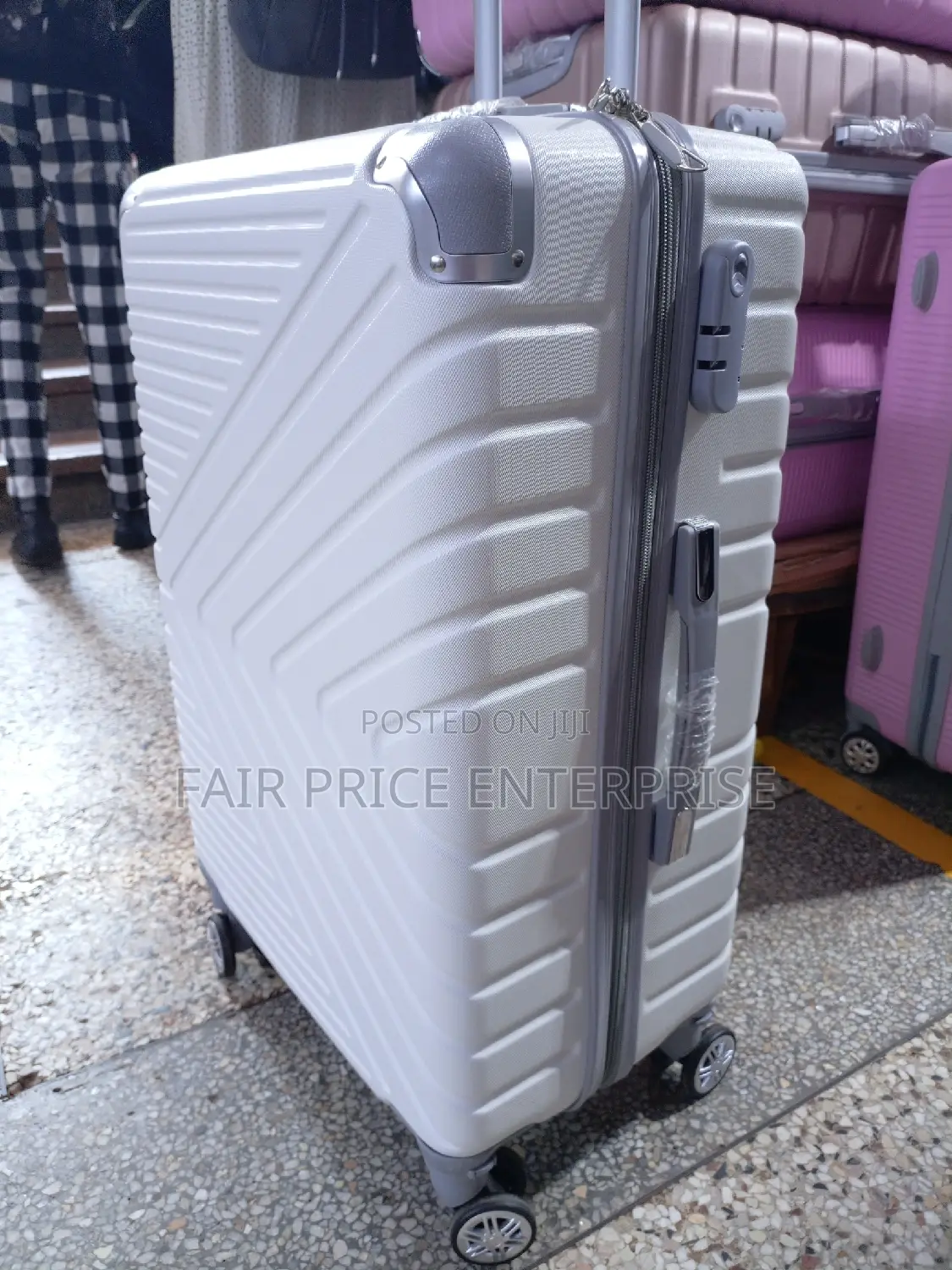 VIP Plastic Suitcases in Medium Size (White Color)