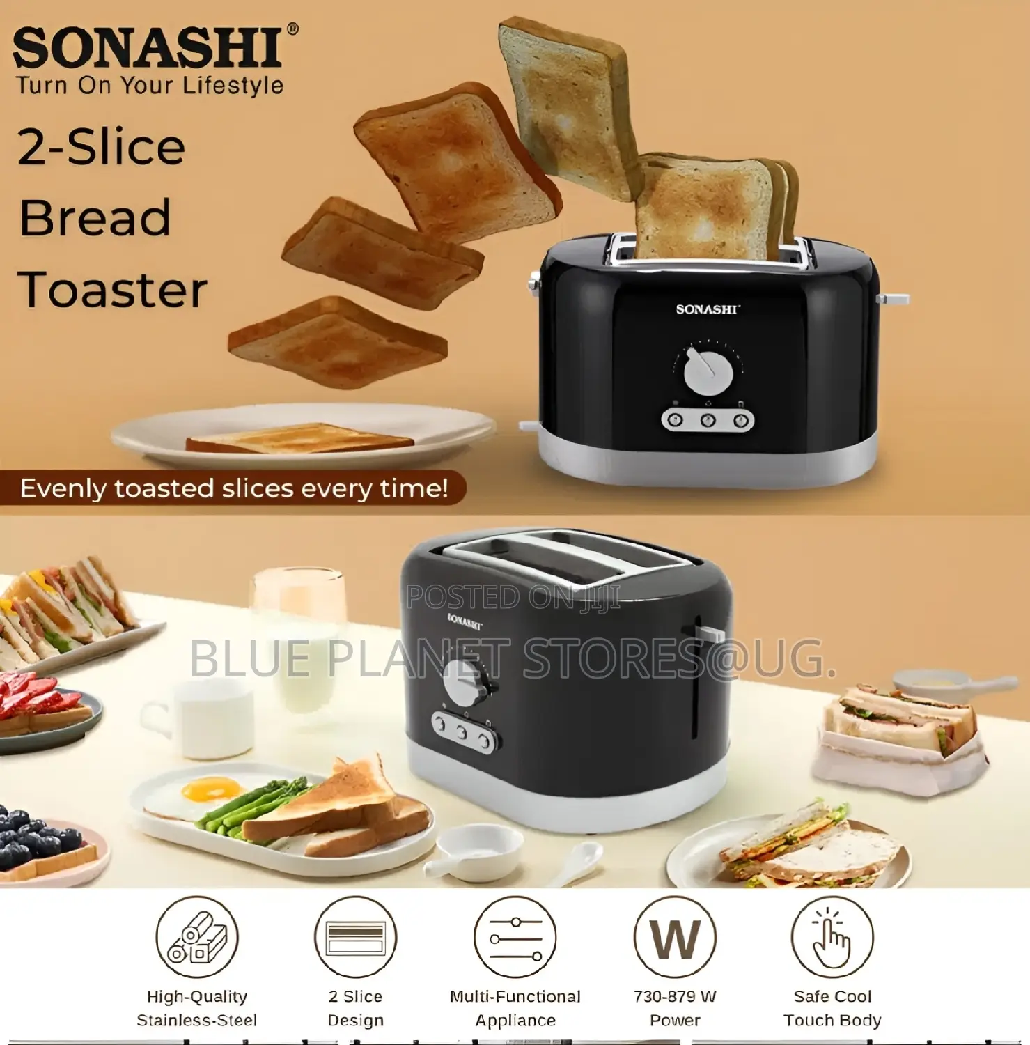 Sonashi "2-Slice" Bread Toasters \\ 730-870w \\ St-209
