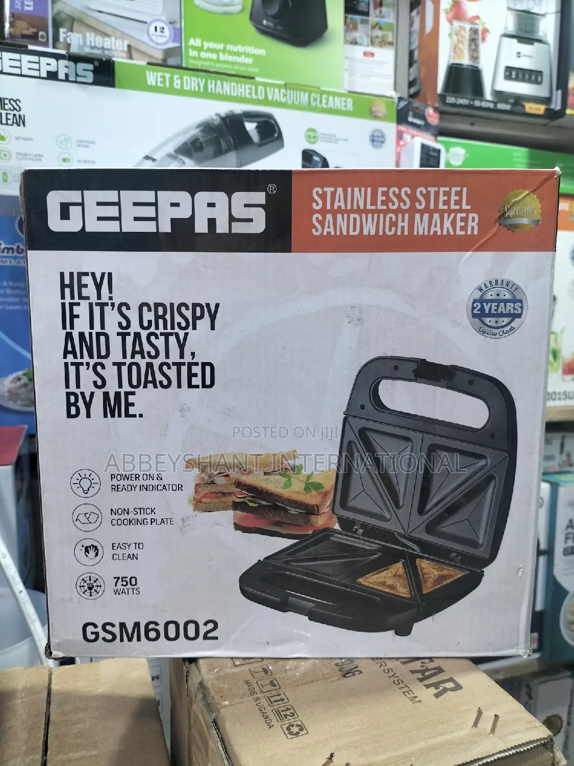 Geepas Sandwich Maker Stainless Steel Sandwich Maker