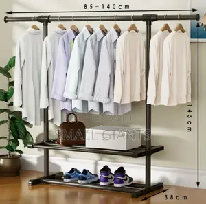Single Pole Cloth Hanger With 3 Layers Storage Organizer