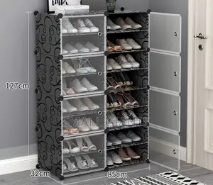 8 Door Durable Plastic Shoe Rack