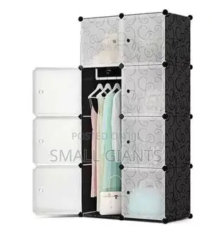 2 Column Plastic Closet Pink, Blue and Black