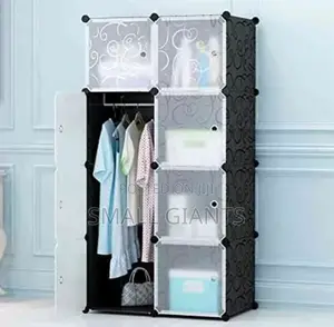 2 Column Plastic Closet Pink, Blue and Black