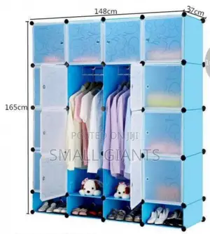 4 Column Colum Plastic Closet Pink, Blue, Black