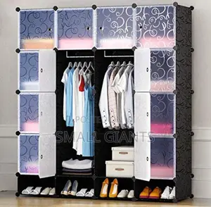 4 Column Colum Plastic Closet Pink, Blue, Black