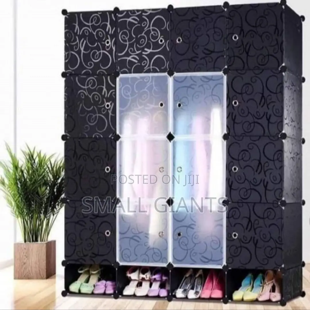 4 Column Colum Plastic Closet Pink, Blue, Black