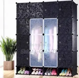 4 Column Colum Plastic Closet Pink, Blue, Black