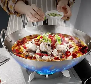Heavy Duty Non-Stick Stainless Steel Work Frying Pan (NEW)