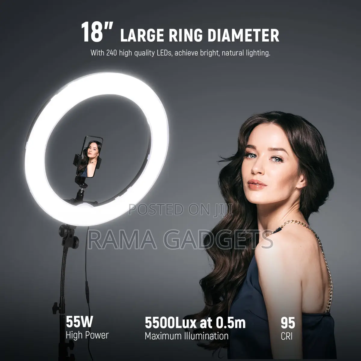 RL-18" LED Soft Ring Light With Stand