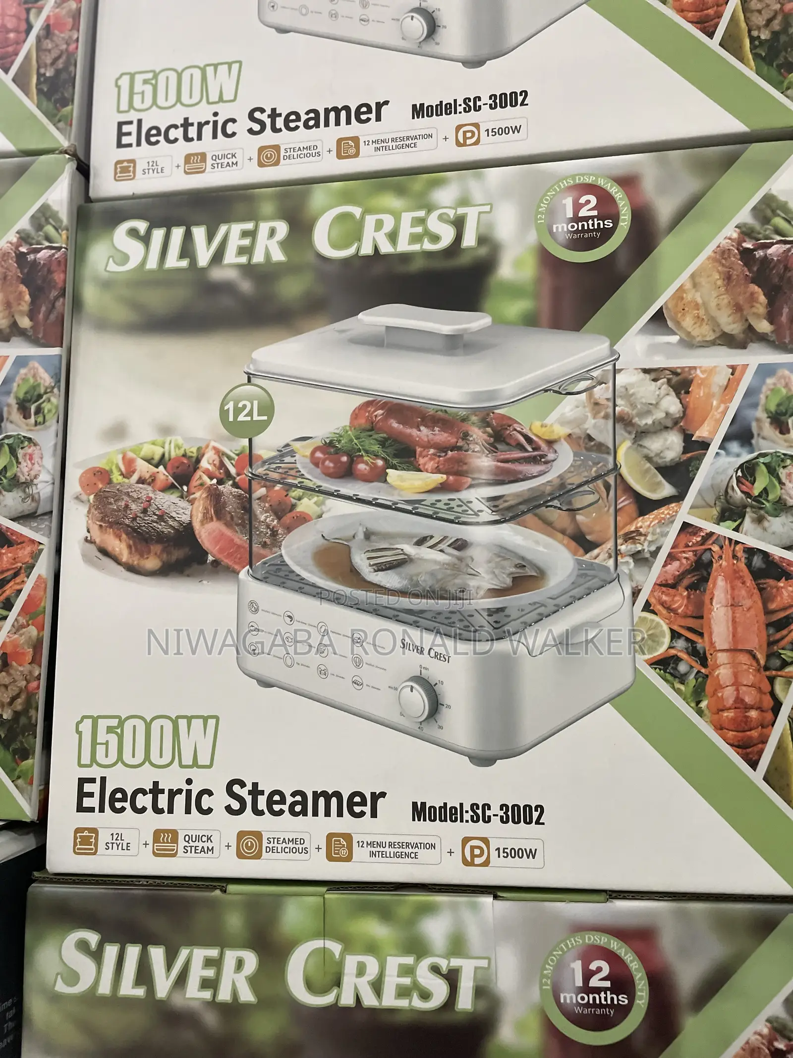 12L Silver Crest Electric Steamer 1500W