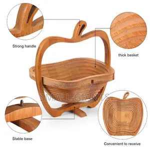 Wooden Fruit Foldable Basket