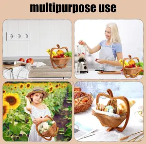 Wooden Fruit Foldable Basket