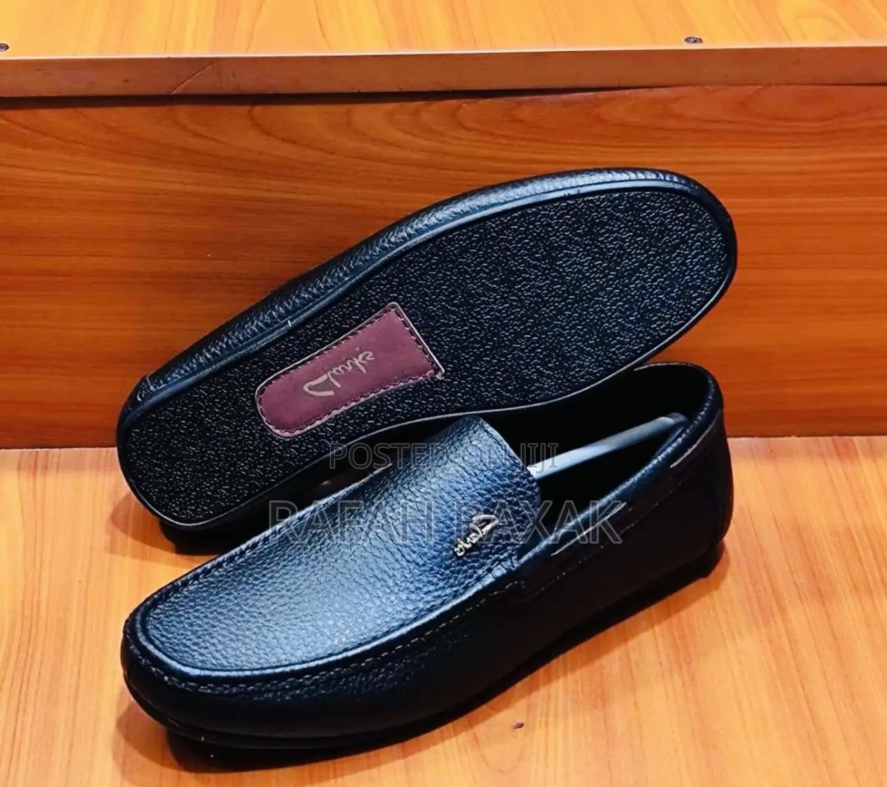 Original Men’S Clarks Flat Sole Leather Moccasins