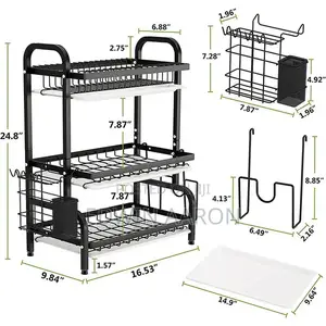 3 Layer Black Dish Rack