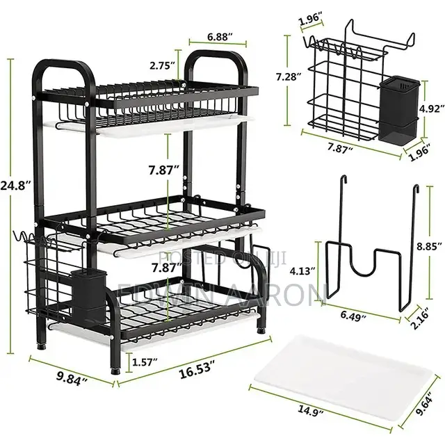3 Layer Black Dish Rack