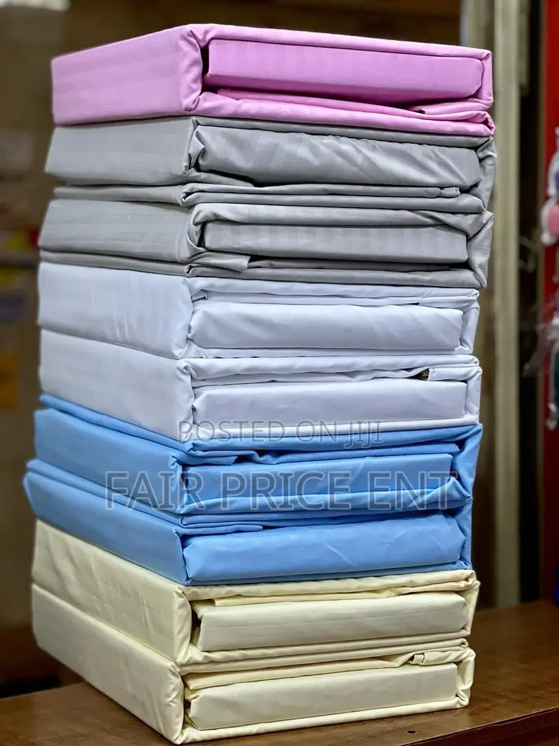 Pure Cotton High Quality Bedsheets.4pcs.( White)