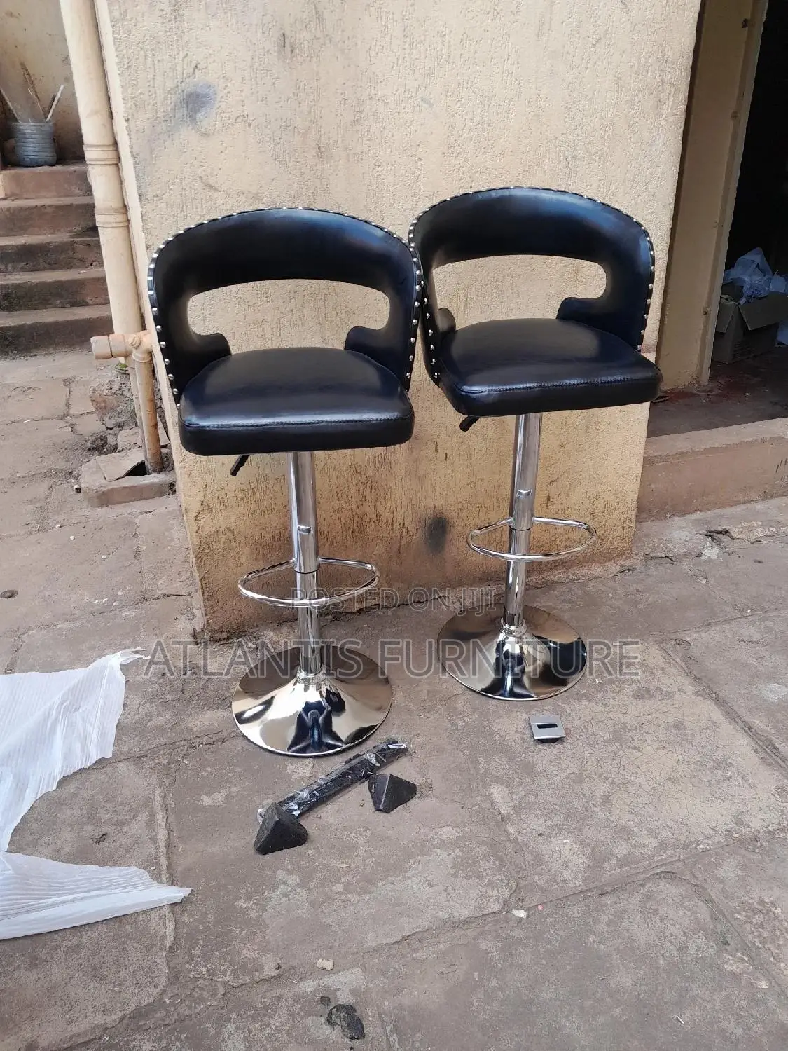 Black Designed Office Stools