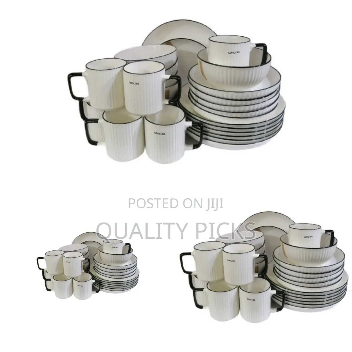 Black Line Designed Dinner Set