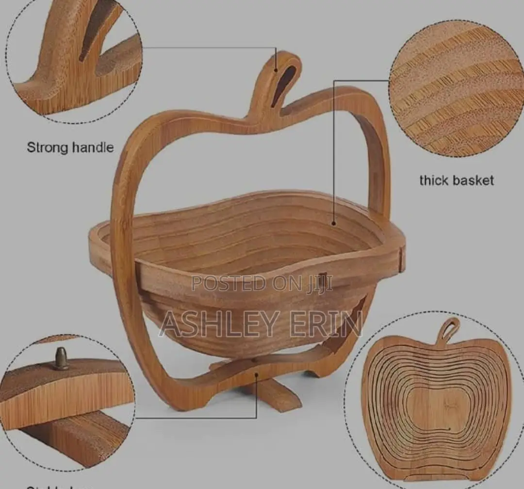 Wooden Fruit Foldable Basket