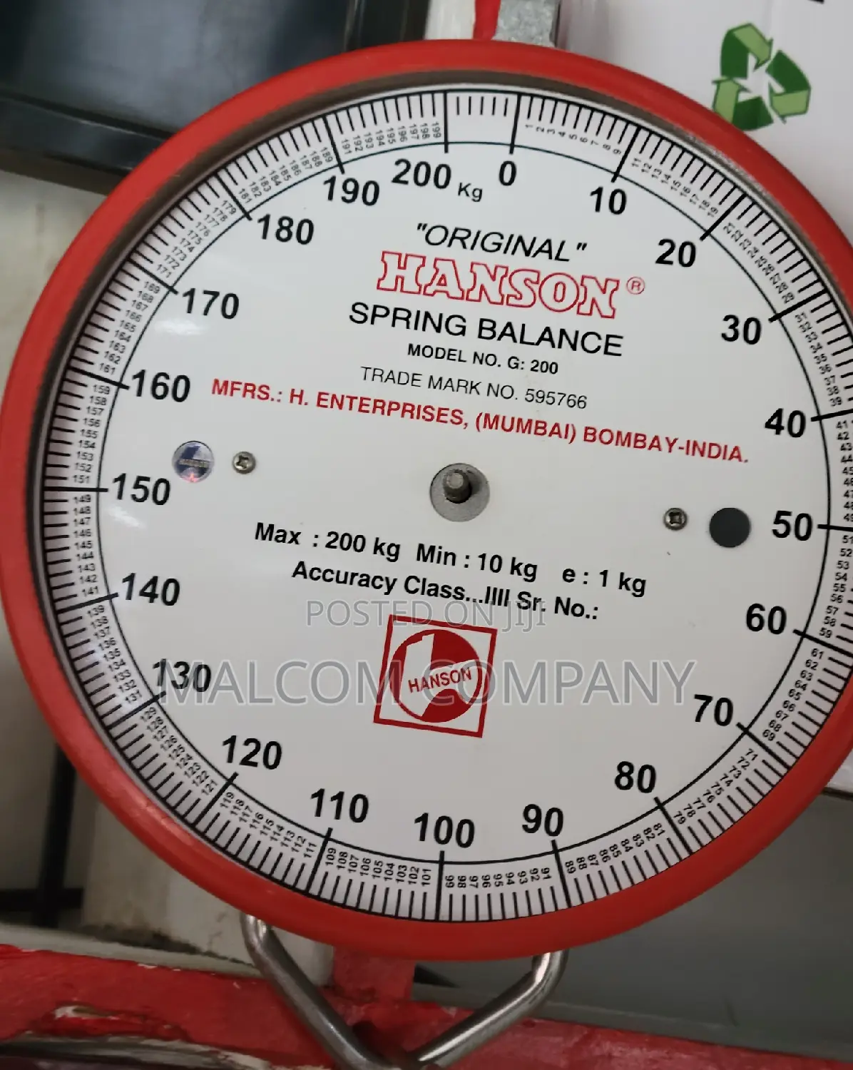 Hanson Hanging Weighing Scale 200kg