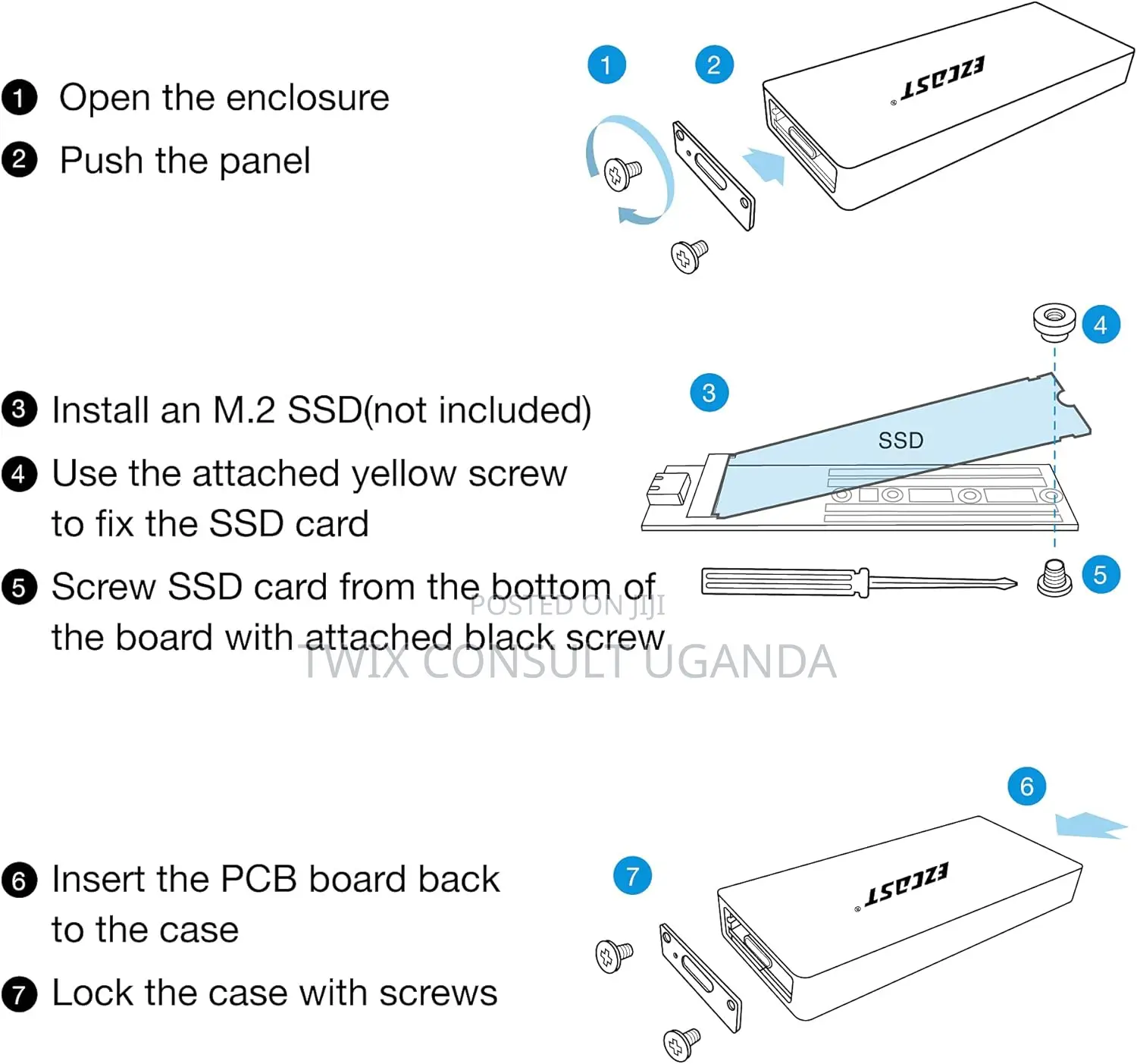 SSD Hard Drive Enclosure Case M.2 NGFF/Nvme SATA