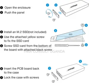 SSD Hard Drive Enclosure Case M.2 NGFF/Nvme SATA